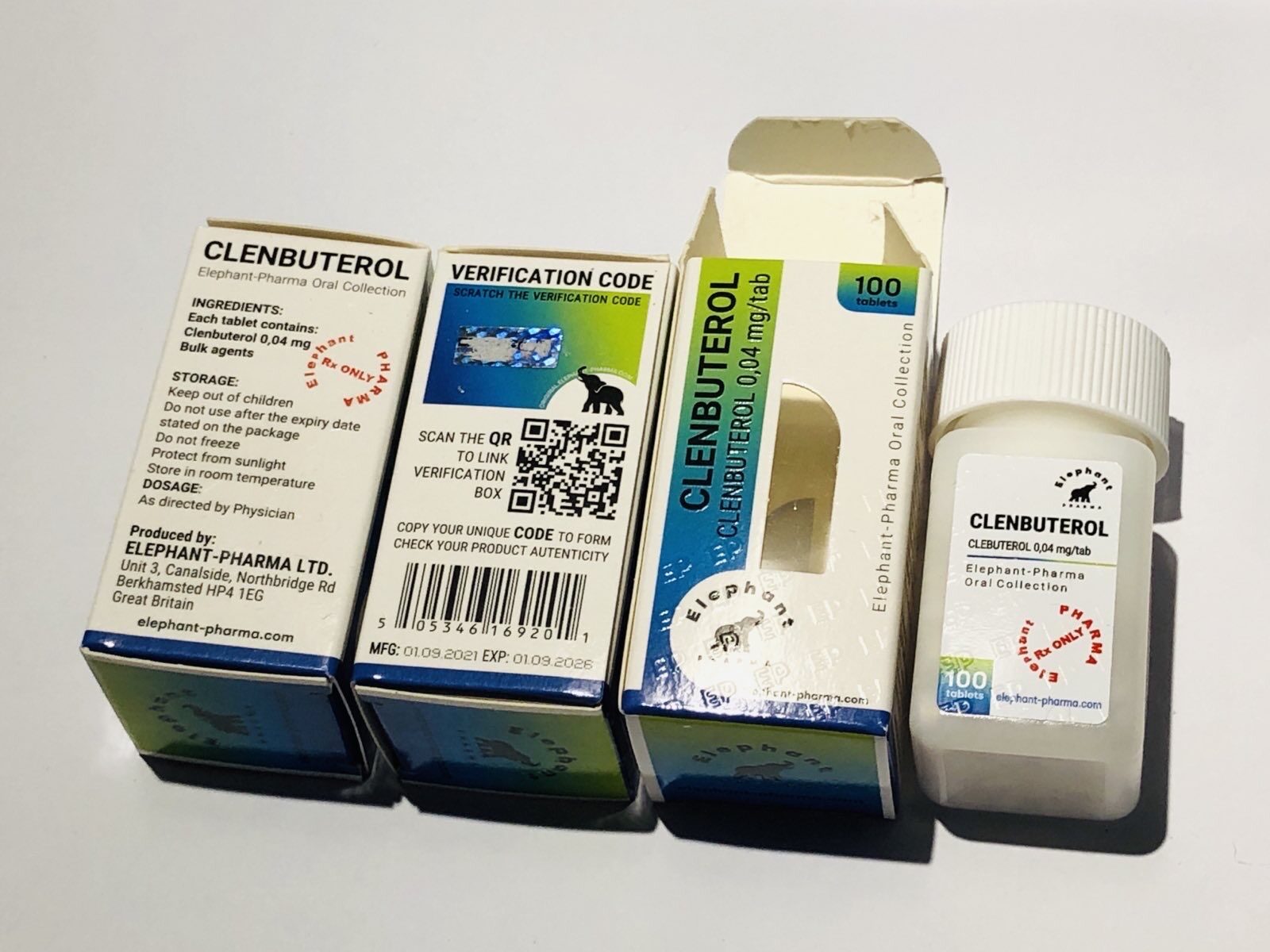 CLENBUTEROL 100tab 0,04mg/tab Elephant Pharma